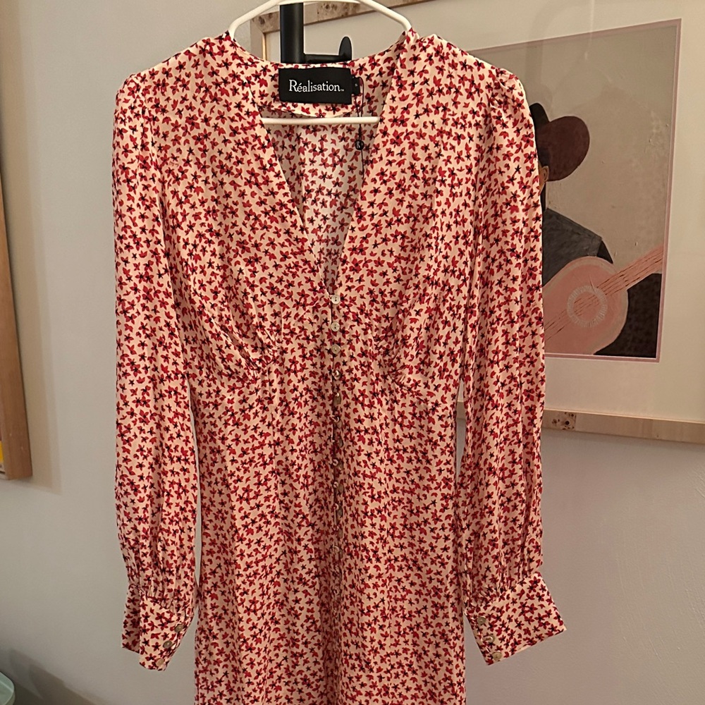 Realisation Par Red and White Floral Print Maxi Dress